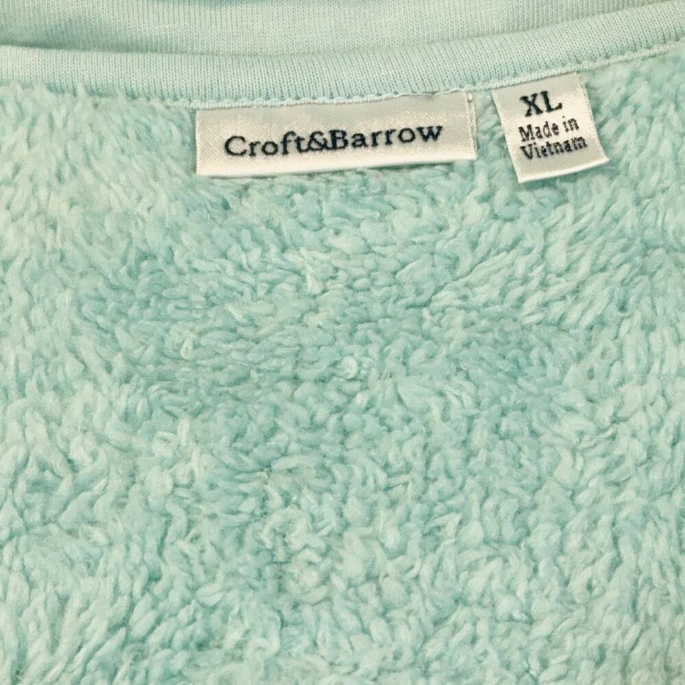 Croft‎ & Barrow Vest Womens XL Iced Turquoise Blue Fleece Faux Fur Lined Pockets - Picture 2 of 10
